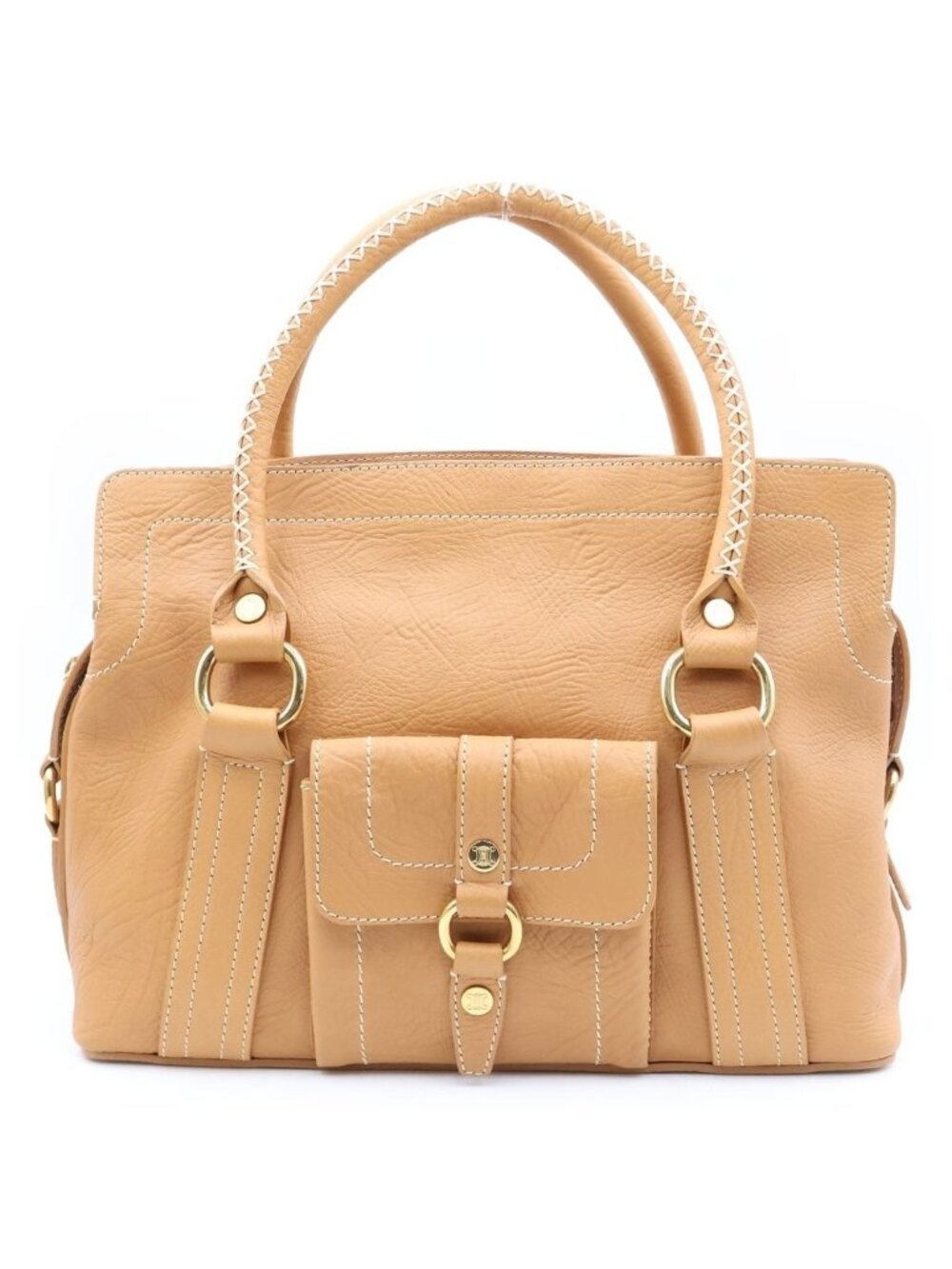 Celine Boogie Bag Handbag Brown Leather Gold